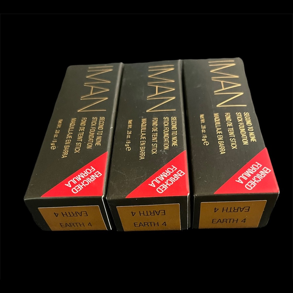 3 pack piece bundle lot IMAN - Second to None Stick Foundation - Earth 4
